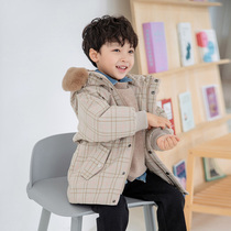Concoat childrens down clothes with long cashew type small and small children printed with fur collar thickened baby down clothes