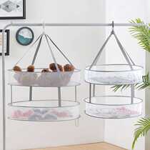 Double Layer Clotheson Basket Home Clotheson web pocket Three layers sweater tiled and dried net sunburn Tan Pillow Special Windproof