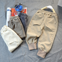 Childrens casual and comfortable stitching pants Korean double pocket Joker trousers boys Autumn New Products