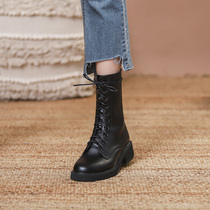 Martin Boots Womens Short Boots 2021 Autumn and Winter New Wild English Cool ins Tide Black Slim Boots