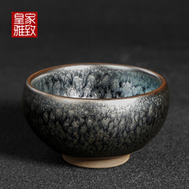 Famous hundred flowers oil drops Jianyang Fujian Kiln iron tire Jianzhan cup tea set master cup Tianmu Teacup large size