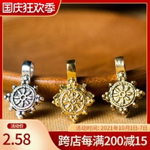 Buddhist supplies DIY beads accessories copper brass wheel rosary counting clip chanting counter clip