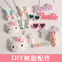 KT cat head cream mobile phone case material handmade diy Barbie letter resin accessories baby rabbit hot air balloon