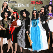 Halloween cosplay adult witch costume pirate costume spider bloody ghost bride ball dress