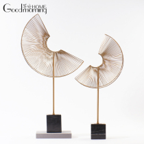 Neoclassical home decoration model tenant hall entrance decoration Modern simple metal exhibition venue soft decoration