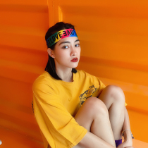 LOVE letter sports hair band riding running hip hop Hip Hop Hip Hop Hip Hip Hop fitness yoga color print stretch elastic headgear