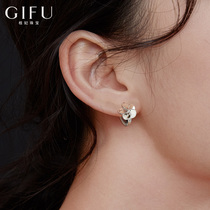 Earrings ear buckle female temperament Korean simple sterling silver earrings personality small petal ear ring sleeping without picking earrings