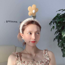  Zhao Lusi same style hairband female face washing hairband net red cartoon plush headband cute small flower hairpin headdress