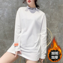 Europe station 2020 autumn and winter plus suede thickened undershirt woman long sleeve foreign air relaxation with long T-shirt female blouses