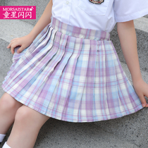 Girl Jk Uniform Woman Great Boy Skirt 7 Children Pleats Skirt Half Body Dress 8 Year Old Foreign Air Mesh Red Summer Dress Suit Short Dress