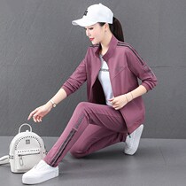 Tide brand casual three-piece female 2021 autumn new foreign style sweater fashion slim sports suit