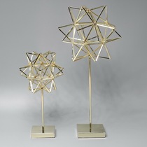 Minimalist Modern Neoclassical Metal Multilateral Ball Soft Decorations Furnishing Boilerplate Room Creative Handiwork Pendulum Pieces