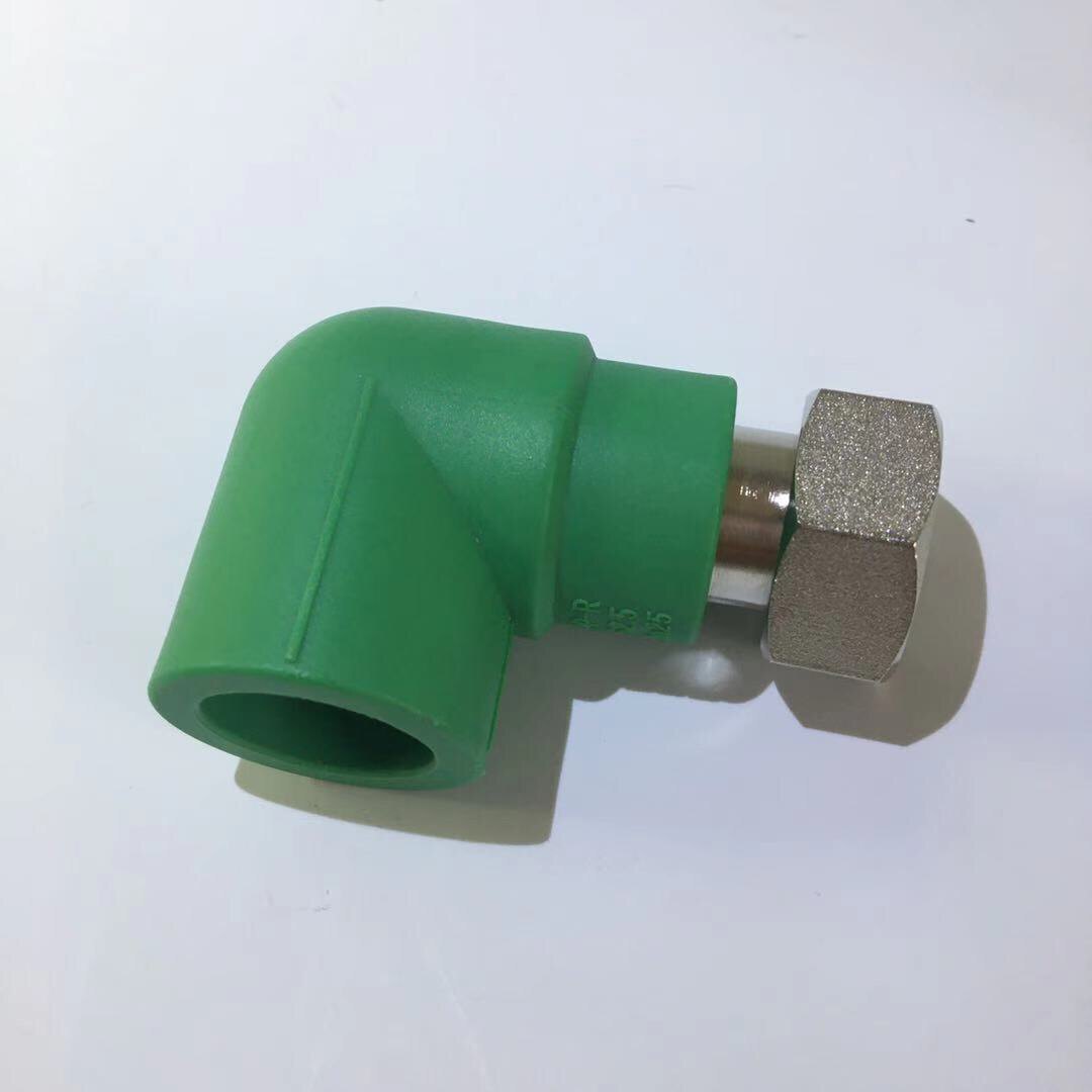 Shield transport PPR pipe fittings 6 points DN25 bend live connection live direct live connection three-way copper live bend 90 degrees
