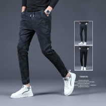 Xunshi Jiaxin mens six-pocket stretch right angle mens slim feet casual pants New breathable exquisite INS tide