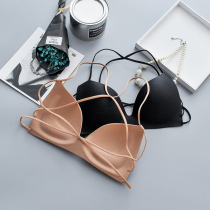 Summer girl beautiful back wrap chest sling anti-light bottoming bra gathering no steel ring sexy chest underwear
