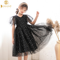 Italian Erginio girl dress 2021 summer new mesh childrens dress Super Fairy Star Princess skirt