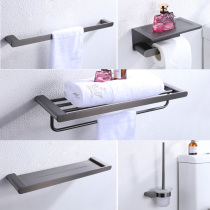 Wire Drawing Gun Grey 304 Stainless Steel Towel Rack Bath Towel Rack Toilet Shelve Black Bathroom Hardware
