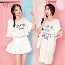 Guan Xiaotong with the same urban beauty official flagship store original IP Doodle Rabbit night dress home dress female 2H1603