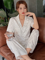 Real silk pajamas women spring and autumn ice silk advanced summer thin two-piece 2021 new summer home clothing