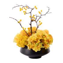 New Bogu frame decoration Sales office New Chinese yellow bonsai soft entrance wall cabinet negotiation table Front desk desktop