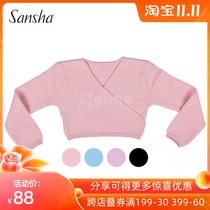 Sansha Sansha childrens dance clothing winter seven-piece sleeve V-neck warm sweater ballet knitted short top sweater