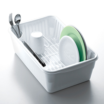 Japan imported asvel drain basket plate storage basin drain rack Double-layer Yeosu drying melon fruit and vegetable cleaning