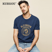 Special price] Mens short sleeve T-shirt men summer leading trend character printed half sleeve shirt pure cotton clothe3348