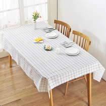 Creative oil-proof table cloth Nordic simple tablecloth Waterproof tablecloth Coffee table cloth Household PEVA lattice cover cloth table mat