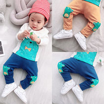 Newborn baby boy hit bottom pants mens spring spring pure cotton infant Han version 0-3-6-9 month female baby pants