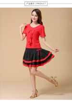 Latin dance practice Adult womens square dance Costume Autumn winter Agaric Lace Dancing Big Swing Skirts for the Costume Suits