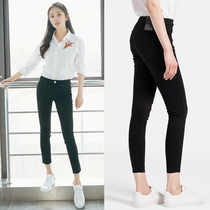 Yang Mi Same Jeans women high waist slim wild 2021 summer new small feet nine points tight black pants