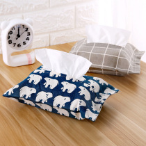 ins Japanese style simple cotton linen tissue cover home cloth tissue box paper bag