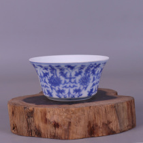 Ming Cheng-Hua annual blue and white knife pattern figure thin tire horseshoe Cup antique porcelain antique old goods ornaments collection