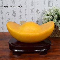 Huanglong jade ingot ornaments yellow wax stone natural stone natural stone feng shui ornaments