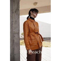 MICHELLYMO large pocket double-sided composite leather jacket capable and clean two-color