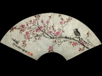 Yang Elephant Xian Boutique Flowers Bird Country Painting Fan Face Unframed Painting Film Villa Living Room Bookroom Tea Room Office Decoration Painting