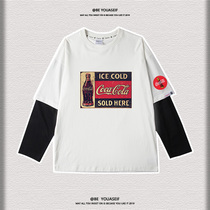 Tide brand bombing Street co-name sweatshirt in long sleeve fake two pieces loose kith niches cocacola