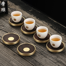 Tang Shunheu Honolulu Bronze wood Gongfu Tea Cup Mat Insulation Mat tea cup Tosolid wood Tea Road accessories 6 Costume Creative Home
