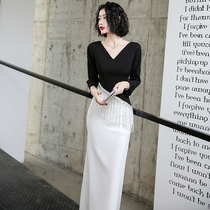 Evening dress dress womens evening wear high-end light luxury niche temperament usually can wear host banquet High Texture