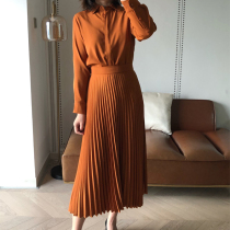 chao recommends really thin brick cabinet quality acetic acid fake two pleated shirt dress 1229D2