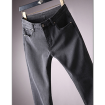 Ingenuity and comfort good use of smoke gray wash water to make old cotton-ball denim mens fit slim straight denim trousers