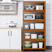 Kitchen storage shelf Multi-function household utility cabinet Kitchen storage shelf with door locker bookshelf wood