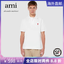 Ami Paris Spring New Pics Men and Mens Loving Embroidery Short Sleeve Classic Polo Shirt Loose T-shirt