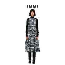 (Designer brand IMMI)Abstract Printed Denim Tank Top dress 192DS040D