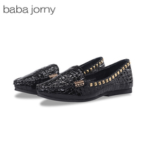  baba jorny baba jorny spring cowhide patent leather stone pattern flat bottom shallow mouth womens single scoop shoes A41050