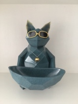 Art cat wall hanging key sundries storage box Nordic entrance into the home multi-functional home jewelry shelf