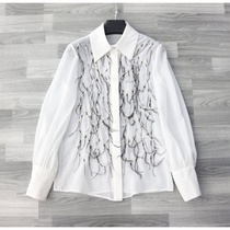 20 spring new what is this fairy face value ~ good heavy industry Spirit Air elegant real feather long sleeve shirt