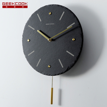Geek library Simple modern hanging watch Creative wall clock Living room silent Quartz clock Fashion personality clock Home clock