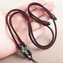 High-end hand-woven jade jade necklace rope pendant rope Female pendant rope adjustable mens high-end