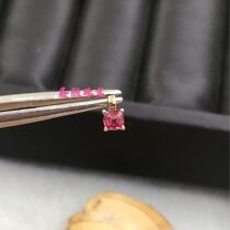 Factory Direct Selling 9k Gold Simple Quadrud Claw Square Pendant Empty Toinlaid 4-6 Mm Precious Stones to Stone Processing